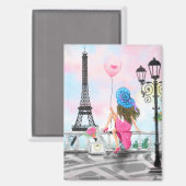 Jolie Femme Dans Partis Magnet (Recto/Verso)