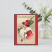 Jolie femme en Carte de fin de année victorien éca (Debout devant)