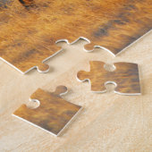 Jolie ferme Angus Cow au puzzle Sunset (Côté)