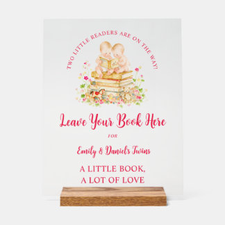 Jolie Fête de Naissance de Jumeaux Premiers Livres