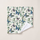 Jolie Fête des mariées de papillons bleus (Gant de toilette)