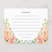 Jolie Fête des mariées florale Carte Recette (Dos)