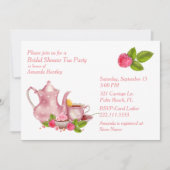 Jolie Fête des mariées Rose Tea Party Invitation (Devant)
