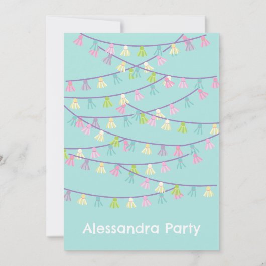 Jolie fête pastel llama Invitation (Dos)