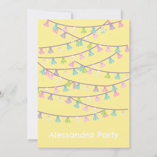 Jolie fête pastel llama Invitation (Dos)