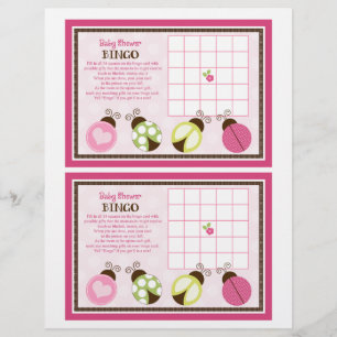 Jolie feuille "Baby shower Bingo" de Ladybugs