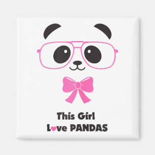 Jolie fille aimant les pandas Funny Gles Bow Femme