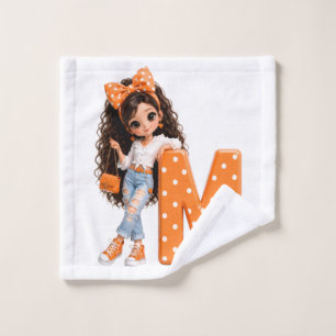 Jolie Fille avec Lettre M Plaid