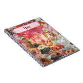 Jolie fille Carnet spiral, Rose Dames Floral (Côté Droit)