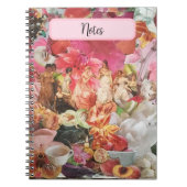 Jolie fille Carnet spiral, Rose Dames Floral (Devant)