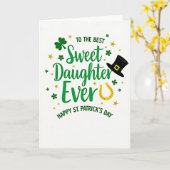 Jolie Fille Carte Joyeuse de la Saint-Patrick (Fleur jaune)