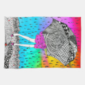 Jolie fille colorée dans la pluie Serviette de cui (Horizontal)