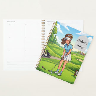 Jolie Fille de Dessin Animé Fait du Golf | Personn