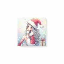 Jolie fille de Noël note post-it