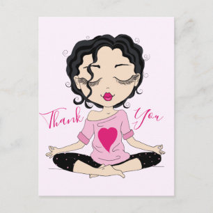 Jolie Fille de Yoga Merci   Carte Postale Cheveux 