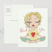 Jolie fille de yoga Merci | Carte postale cheveux  (Devant / Derrière)