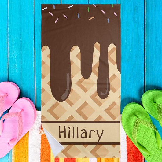 Jolie fille des enfants Monogram serviette de plag