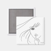 Jolie fille dit shhh... aimant (Recto/Verso)