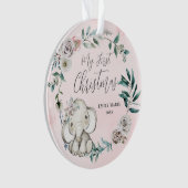 Jolie Fille Eléphante Florale Bébé 1er Noël (devant)