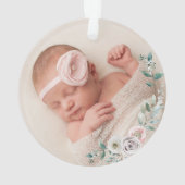 Jolie Fille Eléphante Florale Bébé 1er Noël (dos)