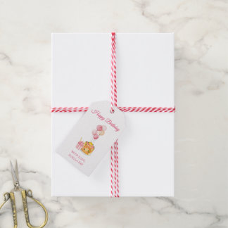 Jolie Fille Étiquette Cadeau Anniversaire Gâteau R