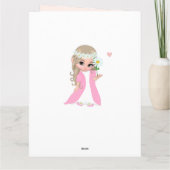 Jolie fille fée sur carte d'anniversaire rose clai (Dos)