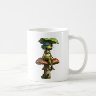 Jolie Fille Grenouille Assise sur un Mug à Café Ch