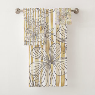 Jolie fille gris floral Doodles Gris Gris Or Strip