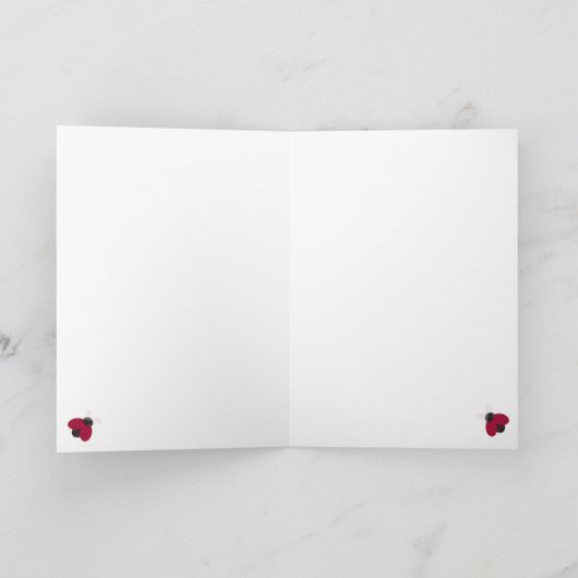 Jolie fille Ladybugs, Séquins, Bow, Carte d'annive (Intérieur)