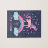 Jolie fille magique Rainbow Unicorn Jigsaw Puzzle (Horizontal)