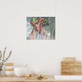 Jolie fille mystique dans les bois Poster (Cuisine)