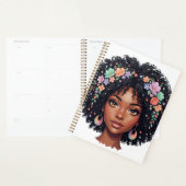 Jolie Fille Noire Couronnée de Fleurs Afro (Devant avec enveloppe)