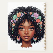 Jolie Fille Noire Couronnée de Fleurs Afro (Dos)