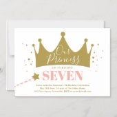 Jolie fille princesse rose Anniversaire Invitation (Recto)