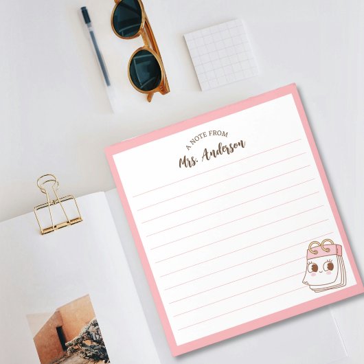 Jolie Fille Retro Retour Au Bloc-Notes Rose De L'É