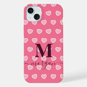 Jolie fille rose Coeur Nom du monogramme