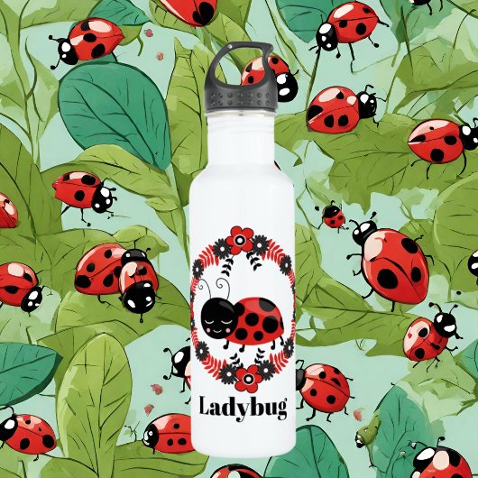 Jolie filles ladybug ajouter nom bouteille d'eau