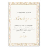 Jolie fleur antique Mariage merci Table Card (Par défaut)
