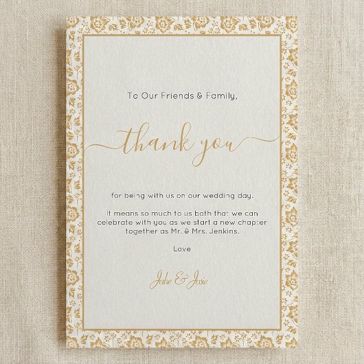 Jolie fleur antique Mariage merci Table Card