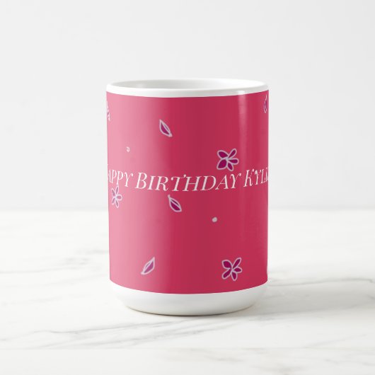 Jolie Fleur D'Anniversaire Colorée Pour Sa Mug (Centre)