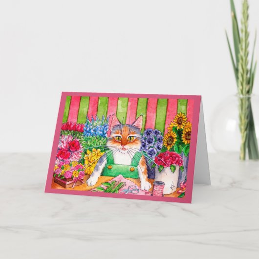 Jolie fleur de chat kitten joli accueil ou carte d (Devant)