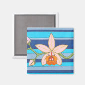 Jolie Fleur d'orchidée Jaune Aimant frigo personna (Recto/Verso)