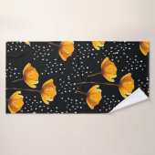 Jolie fleur et pois illustration motif (Serviette de bain)