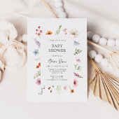 Jolie Fleur sauvage Cadre Baby shower Invitation