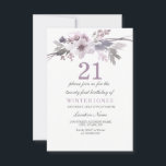 Jolie Fleur violette 21e anniversaire Invitation d<br><div class="desc">Jolie Fleur violet 21e anniversaire Invitation Fille Carte parfaite pour votre occasion spéciale Collection Correspondances dans Niche et Nest magasin. Avec l'aimable autorisation de : https://www.etsy.com/shop/SmallHouseBigPony</div>