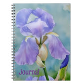 Jolie Fleur violette Iris Art Journal Personnalise (Devant)