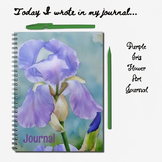 Jolie Fleur violette Iris Art Journal Personnalise