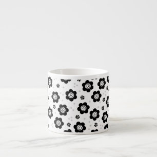 Jolie fleurs blanches en noir Espresso Mug