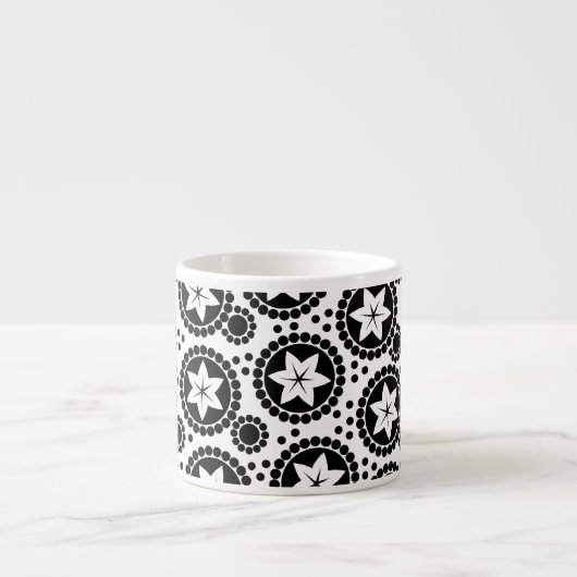 Jolie fleurs blanches en noir Espresso Mug (Devant)