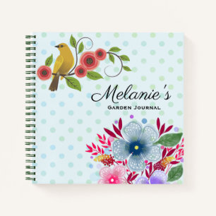 Jolie Fleurs Oiseau Personnalisé Journal Jardin